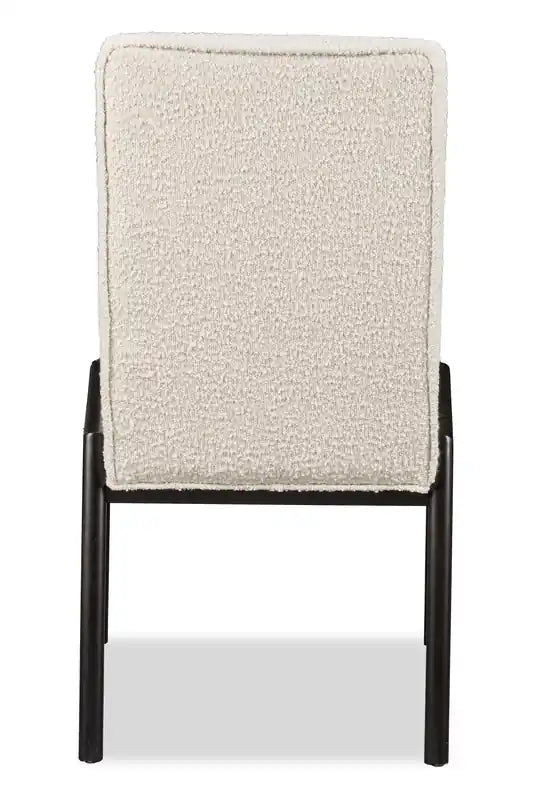 Chaise de salle à manger en tissu bouclé – Noir charbon et blanc