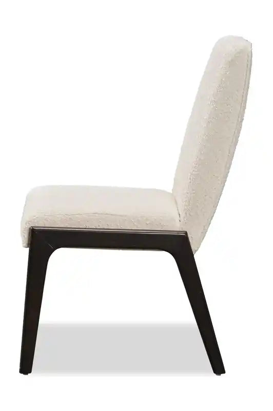 Chaise de salle à manger en tissu bouclé – Noir charbon et blanc