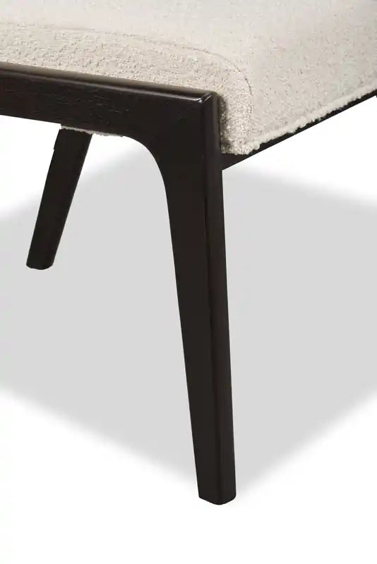 Chaise de salle à manger en tissu bouclé – Noir charbon et blanc