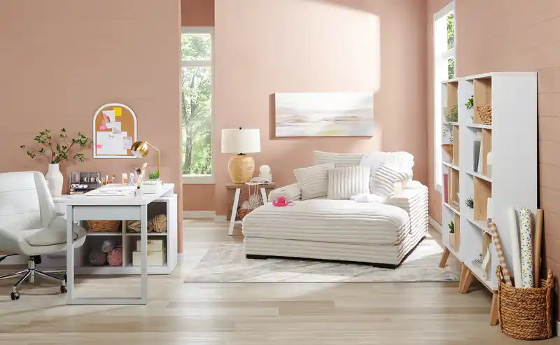 Chaise longue en fausse fourrure ultra douce de 58 po avec deux porte-gobelets et un port USB
