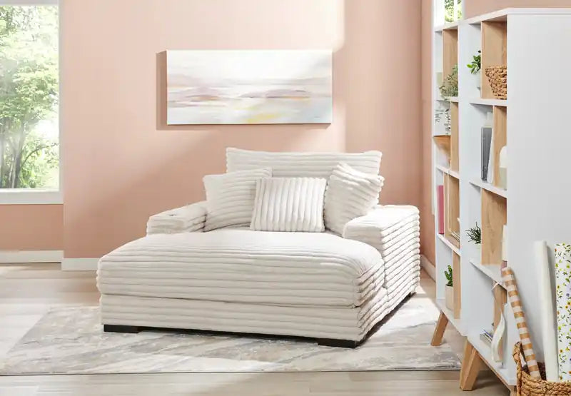 Chaise longue en fausse fourrure ultra douce de 58 po avec deux porte-gobelets et un port USB