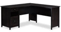 Cayla 59.06 L-Shaped Office Desk with File Drawer - Estate Black
