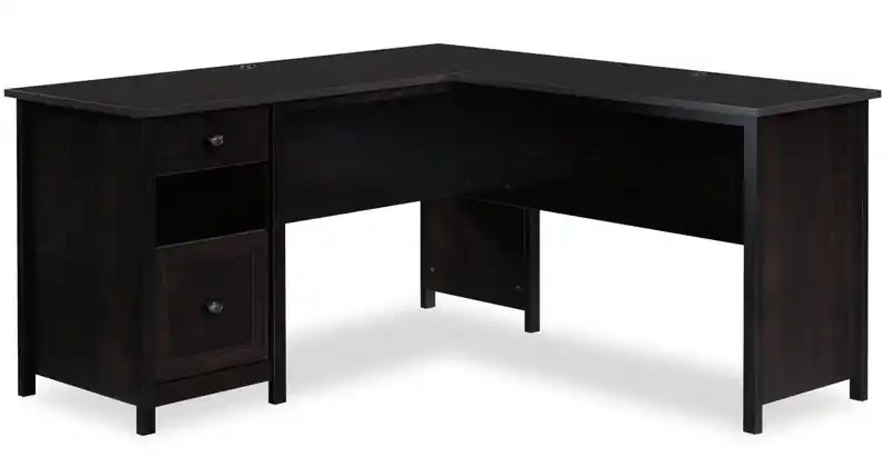 Cayla 59.06 L-Shaped Office Desk with File Drawer - Estate Black