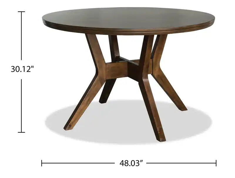 Table de salle à manger, ronde 48 po – Noyer brun
