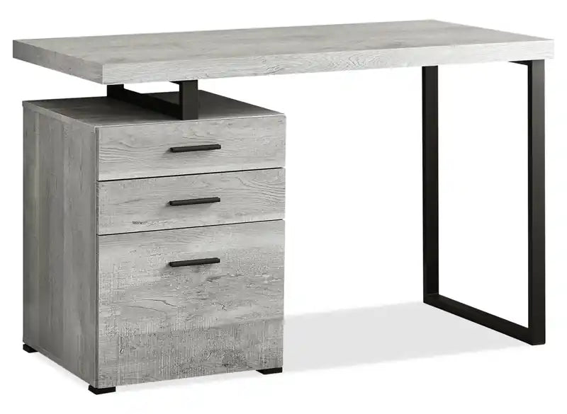Clayton 47.25 Reversible Office Desk with 3-Drawers