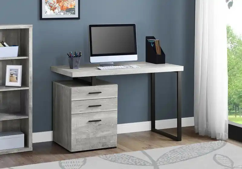 Bureau réversible de 120 cm avec 3 tiroirs