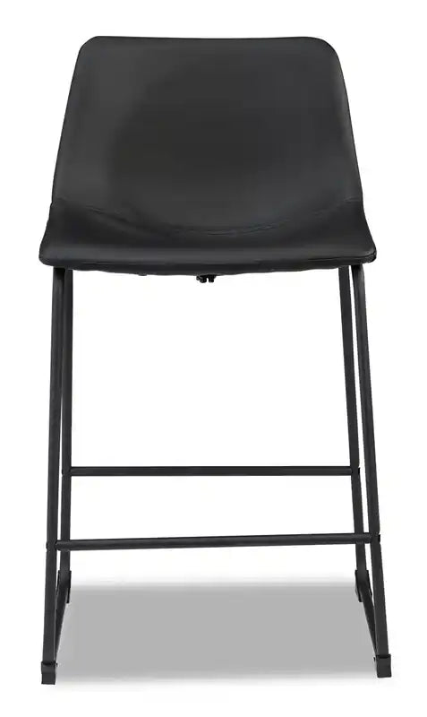 Tabouret de hauteur comptoir en tissu de cuir végétalien, 24H