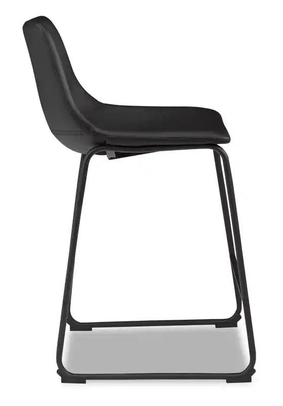 Tabouret de hauteur comptoir en tissu de cuir végétalien, 24H