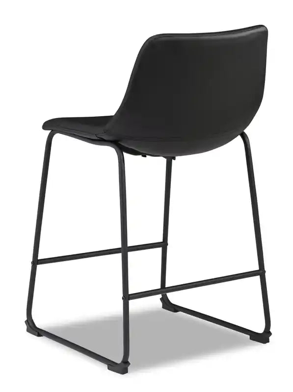 Tabouret de hauteur comptoir en tissu de cuir végétalien, 24H