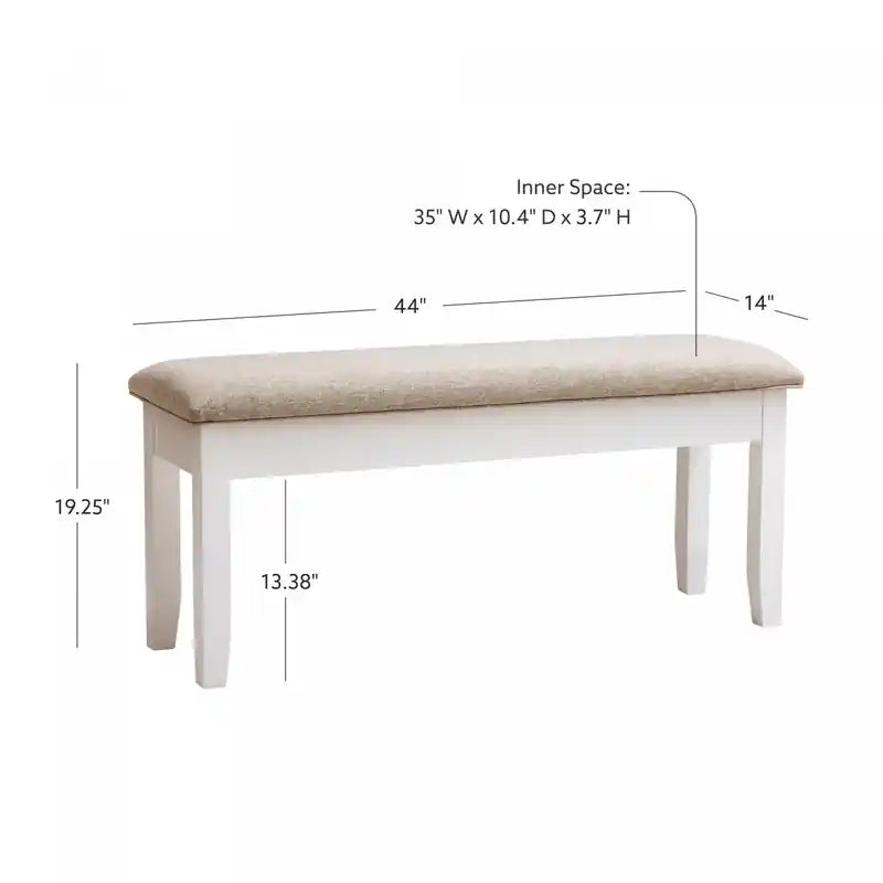 Banc de salle à manger en tissu avec rangement