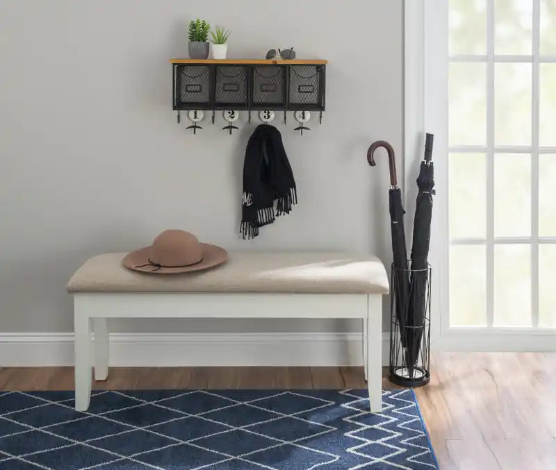 Banc de salle à manger en tissu avec rangement