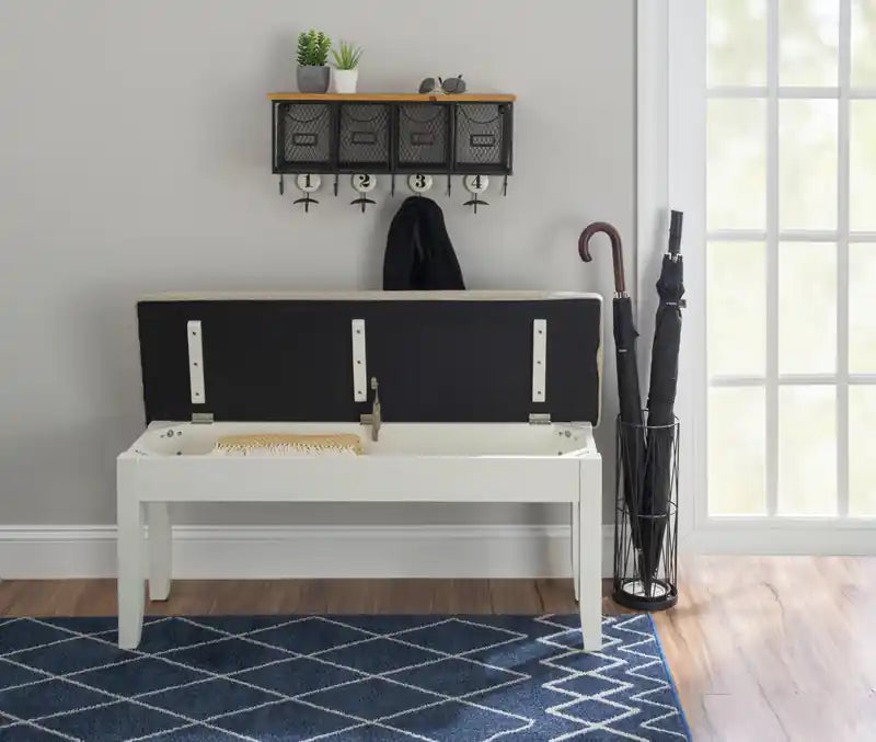 Banc de salle à manger en tissu avec rangement