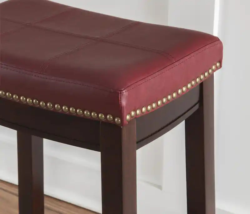 Tabouret de comptoir sans dossier en similicuir