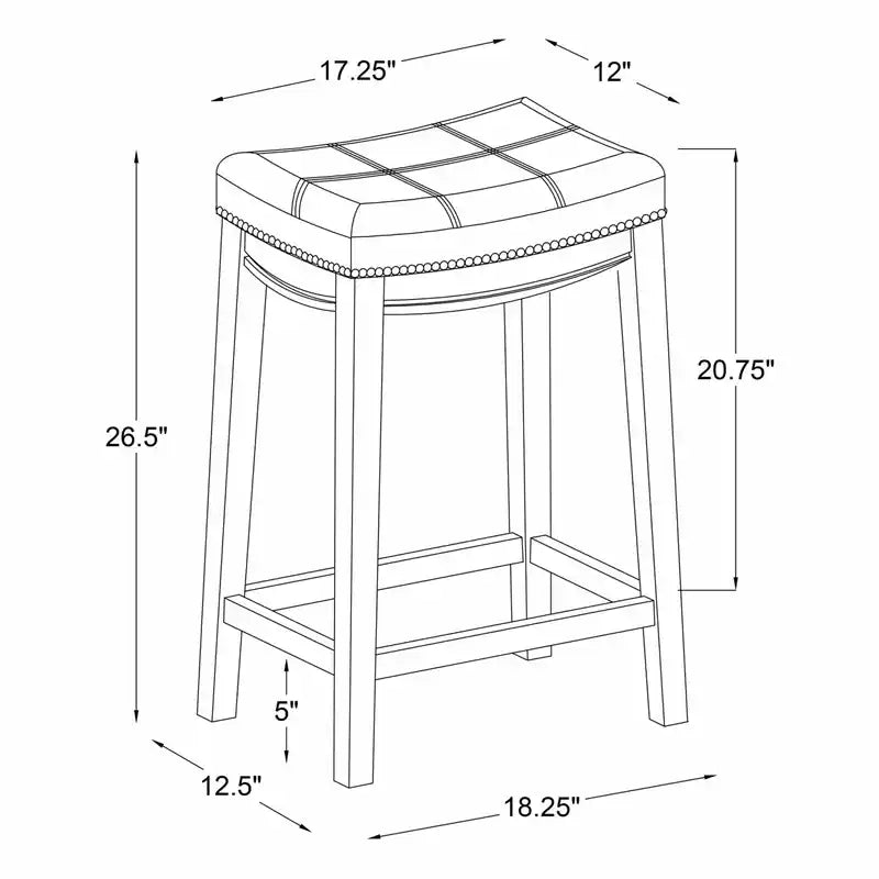 Tabouret de comptoir sans dossier en similicuir
