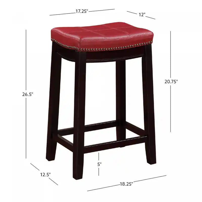 Tabouret de comptoir sans dossier en similicuir
