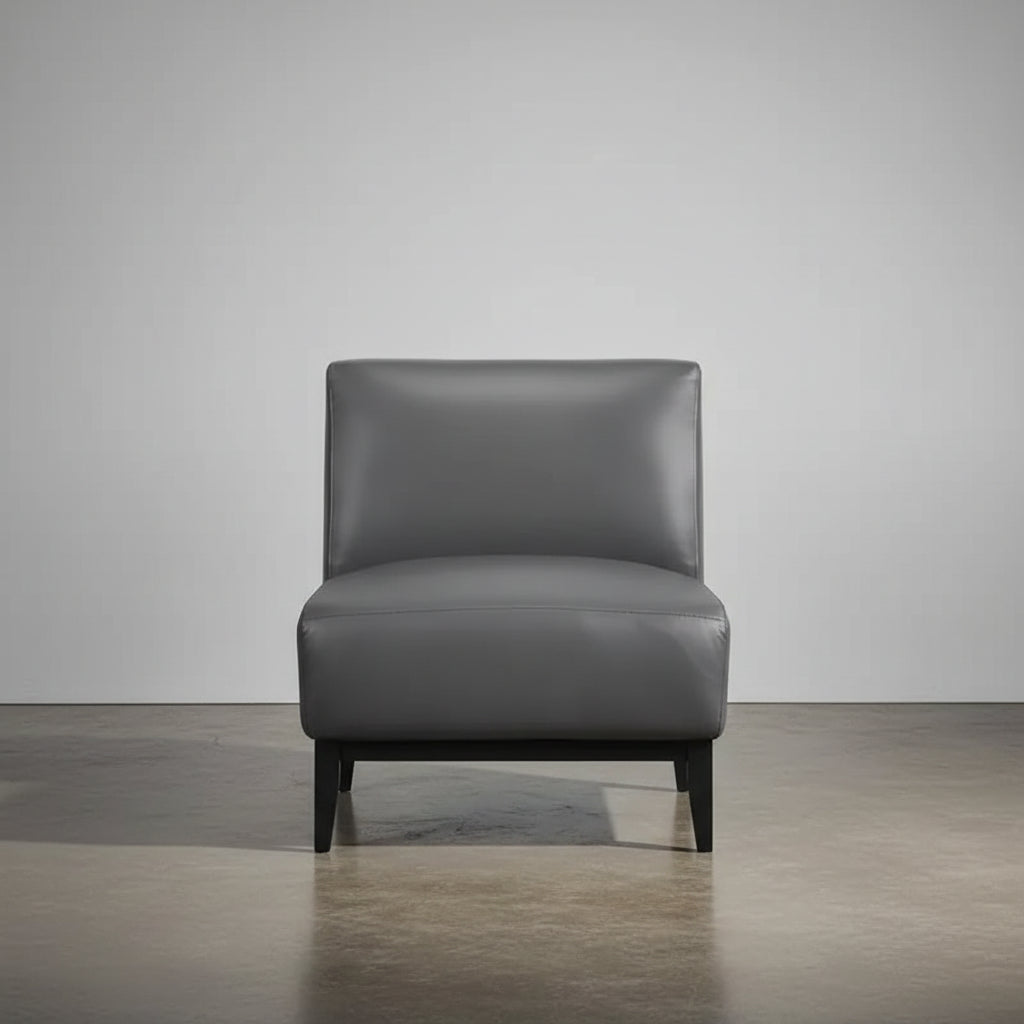 Murdock Accent Chair Dark Grey Leather