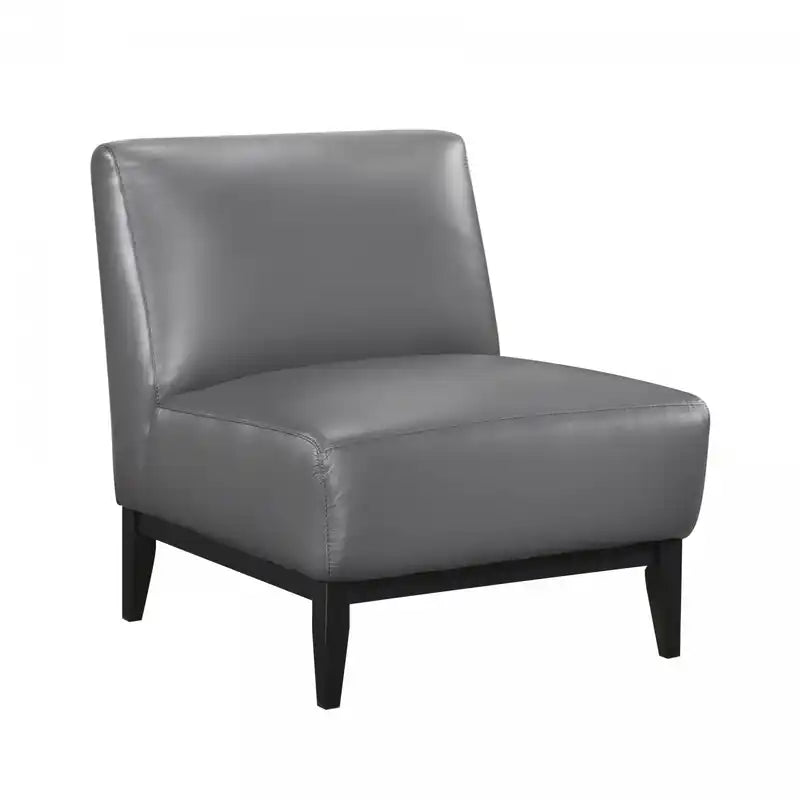 Fauteuil d'appoint en cuir gris foncé