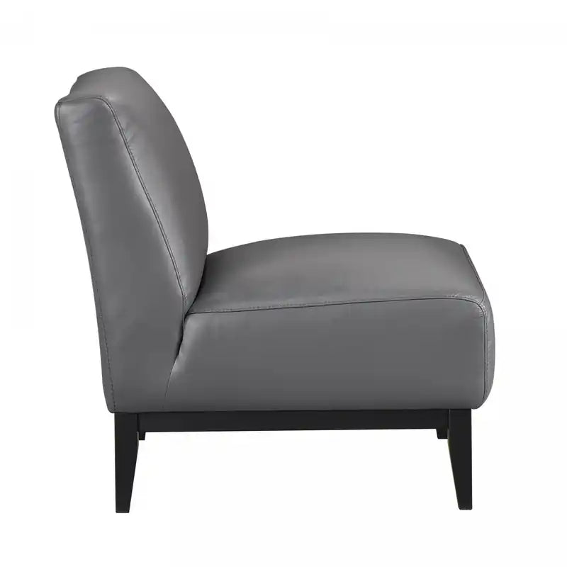 Fauteuil d'appoint en cuir gris foncé