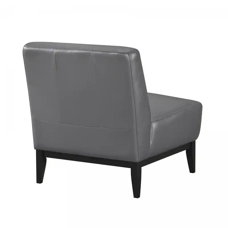 Fauteuil d'appoint en cuir gris foncé