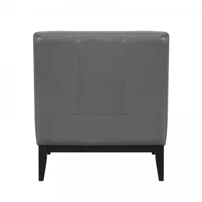 Fauteuil d'appoint en cuir gris foncé