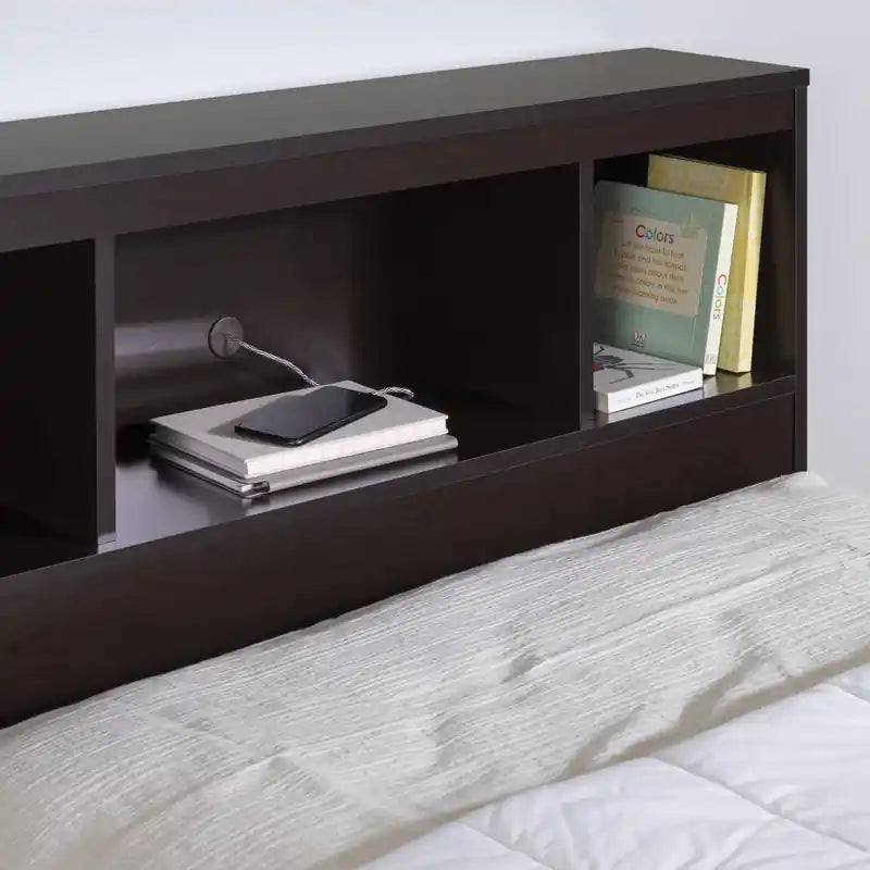 Tête de lit bibliothèque avec rangement