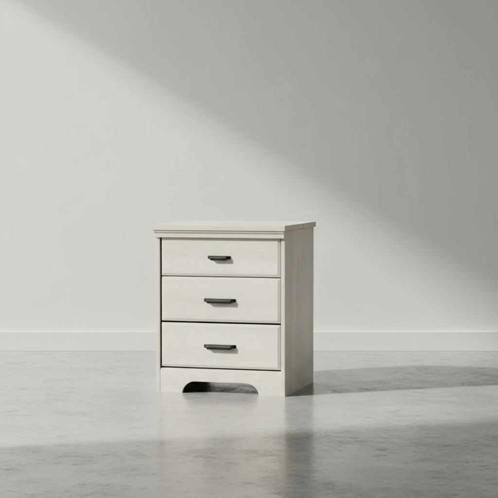 Versa Nightstand with Charging Station & Drawers - Winter Oak