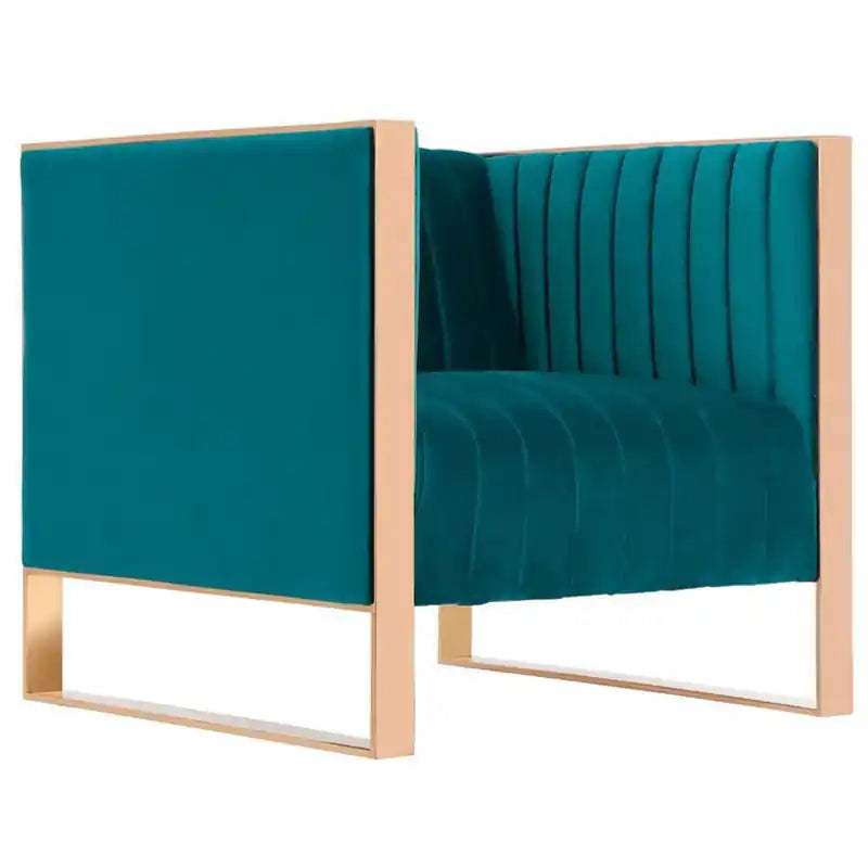 Fauteuil d'appoint en velours - Noir et or