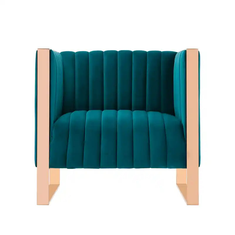 Fauteuil d'appoint en velours - Noir et or