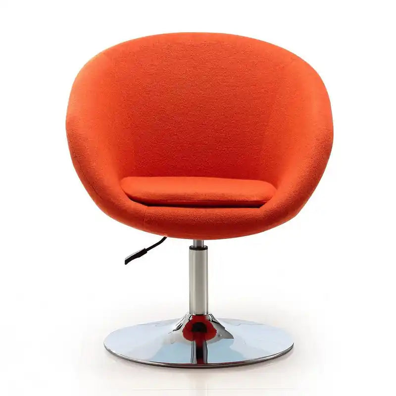 Manhattan Comfort Hopper Polished Chrome Wool Blend Adjustable Height Chair