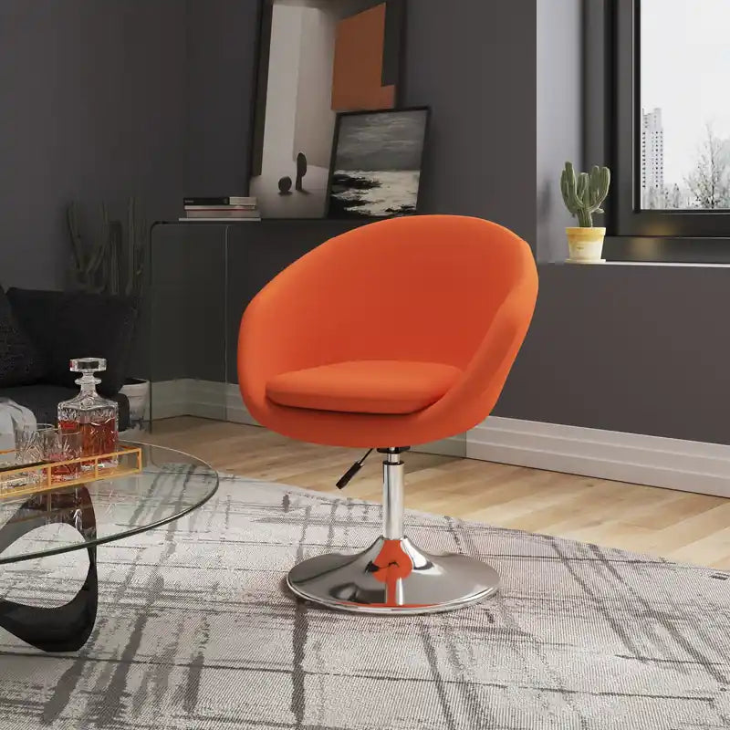 Chaise en Laine Mélangée Chromée Polie Réglable en Hauteur