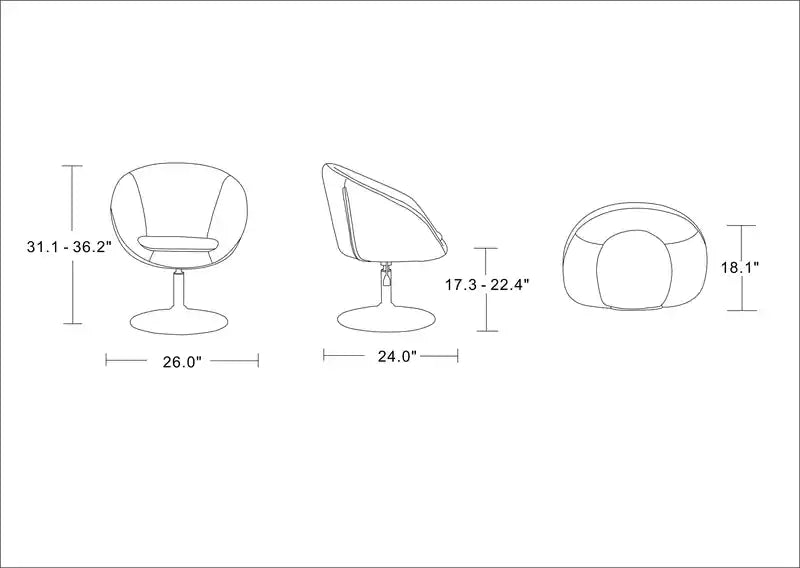 Chaise en Laine Mélangée Chromée Polie Réglable en Hauteur