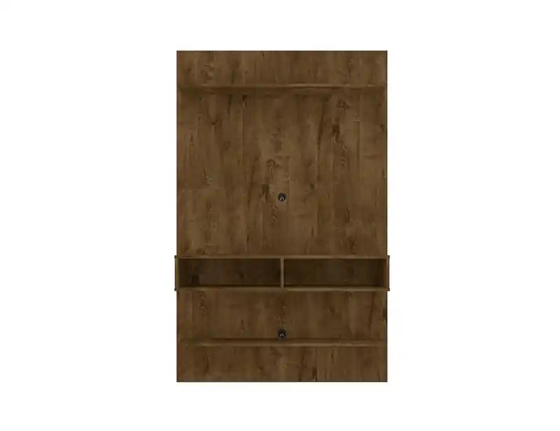 Meuble TV mural flottant long 45,35" avec étagère supérieure - Marron rustique