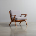Manhattan Comfort Martelle Twill Weave Accent Chair - Grey & Amber