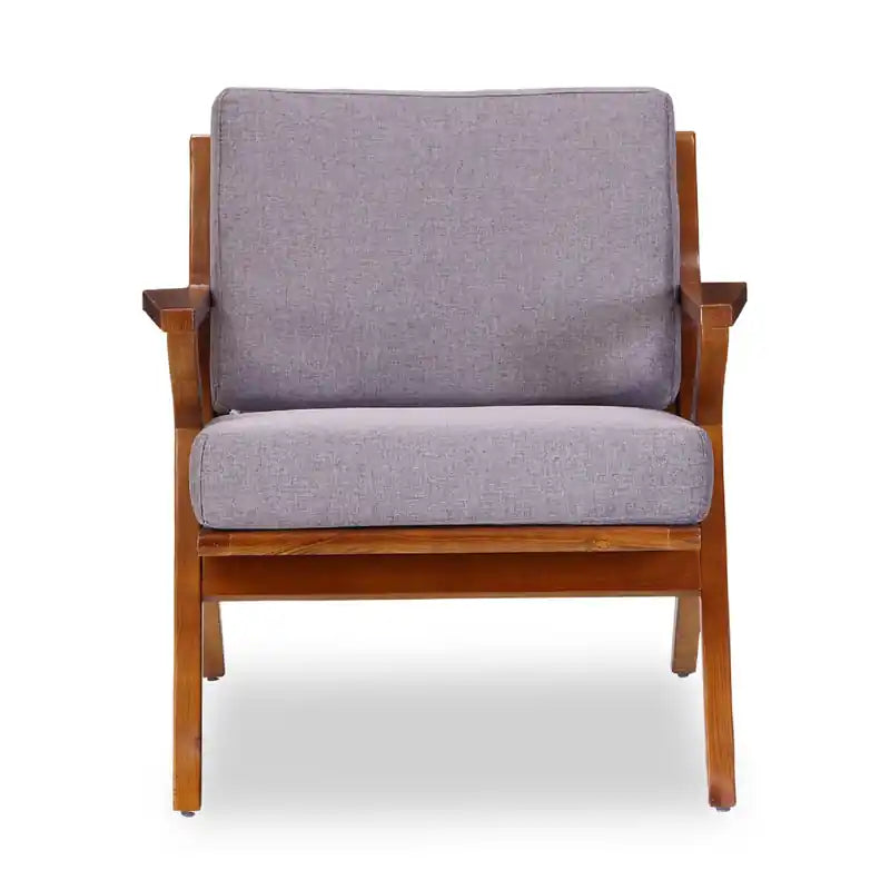 Fauteuil d'appoint en sergé – Gris et ambre