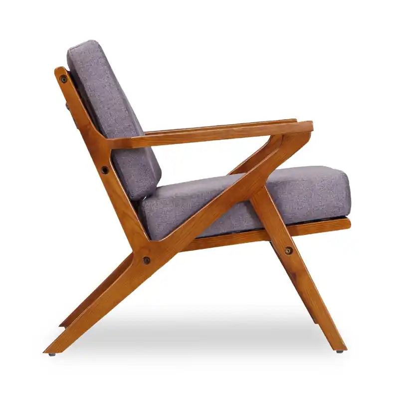 Fauteuil d'appoint en sergé – Gris et ambre