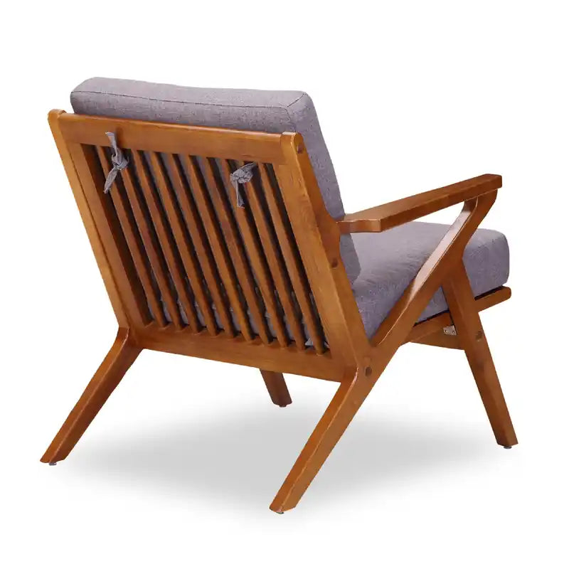 Fauteuil d'appoint en sergé – Gris et ambre