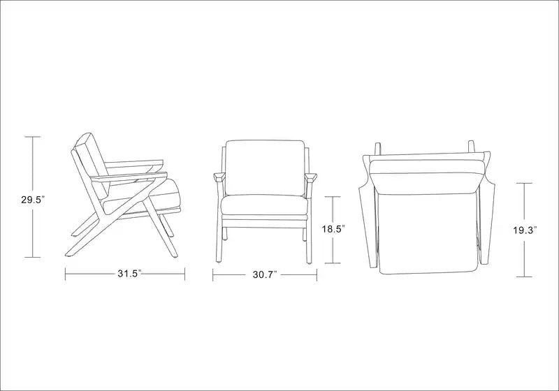 Fauteuil d'appoint en sergé – Gris et ambre
