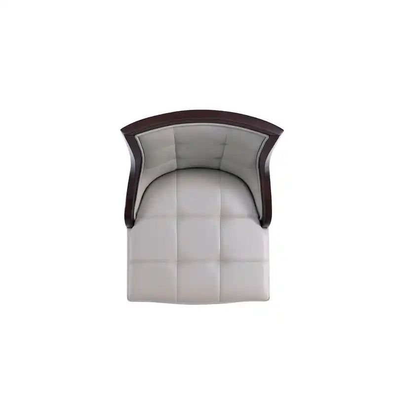 Tabouret de bar à hauteur de comptoir traditionnel en bois de hêtre de 39,5 po avec capitonnage cannelé - Crème et Noyer foncé