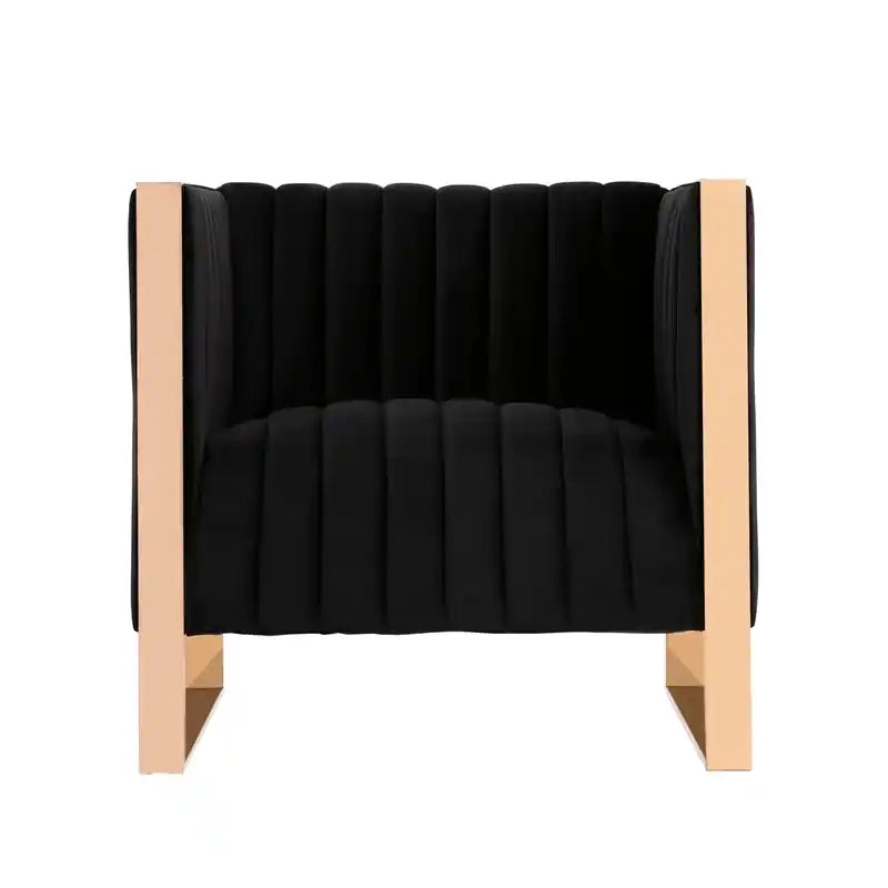 Fauteuil d'appoint en velours - Noir et or