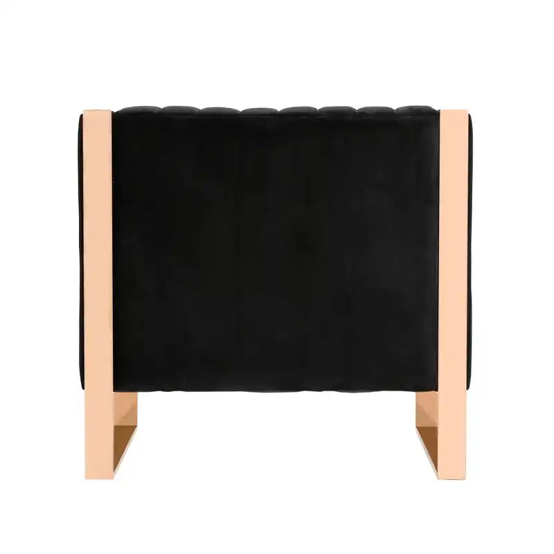 Fauteuil d'appoint en velours - Noir et or