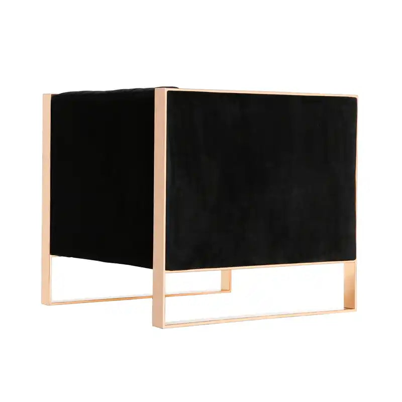 Fauteuil d'appoint en velours - Noir et or