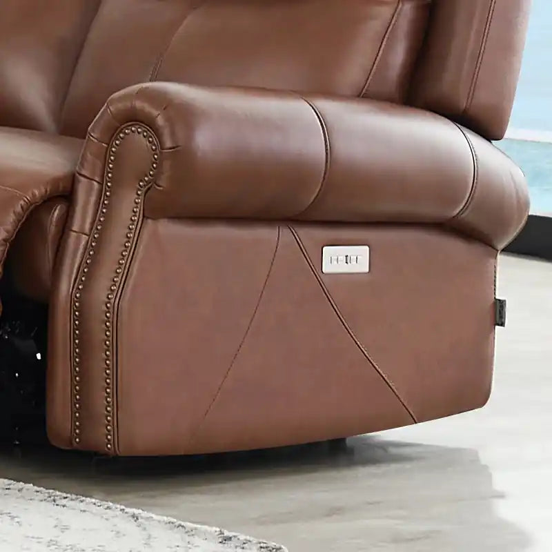 Causeuse inclinable électrique gravité zéro avec port de chargement USB et garniture cloutée - Pacane