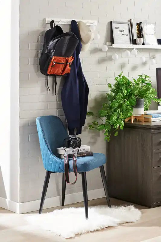 Chaise de salle à manger en tissu aspect lin