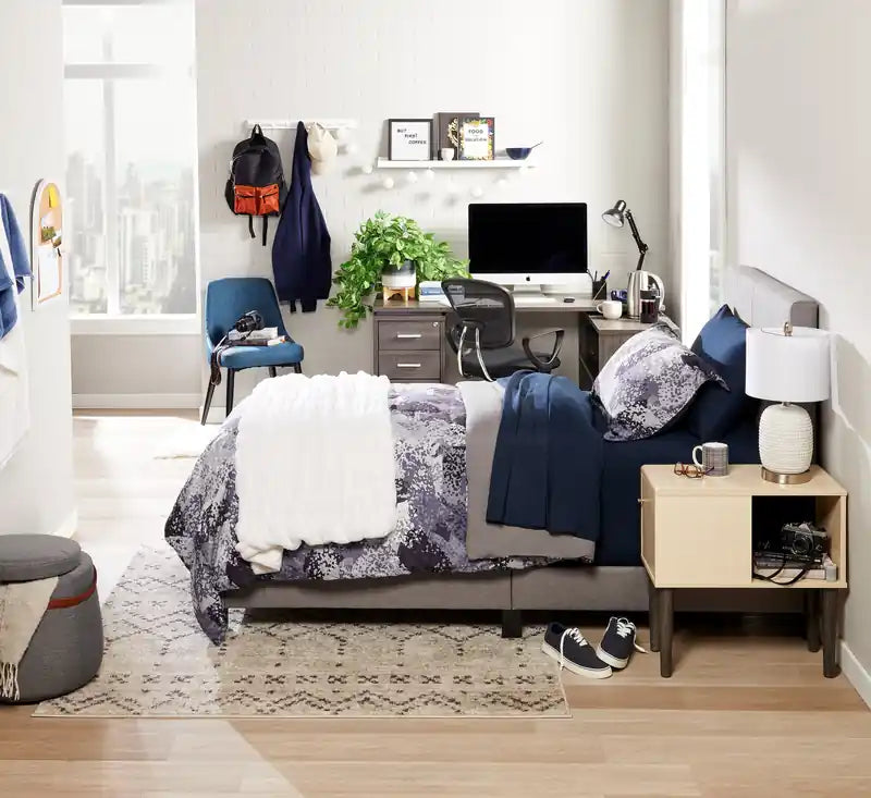 Chaise de salle à manger en tissu aspect lin