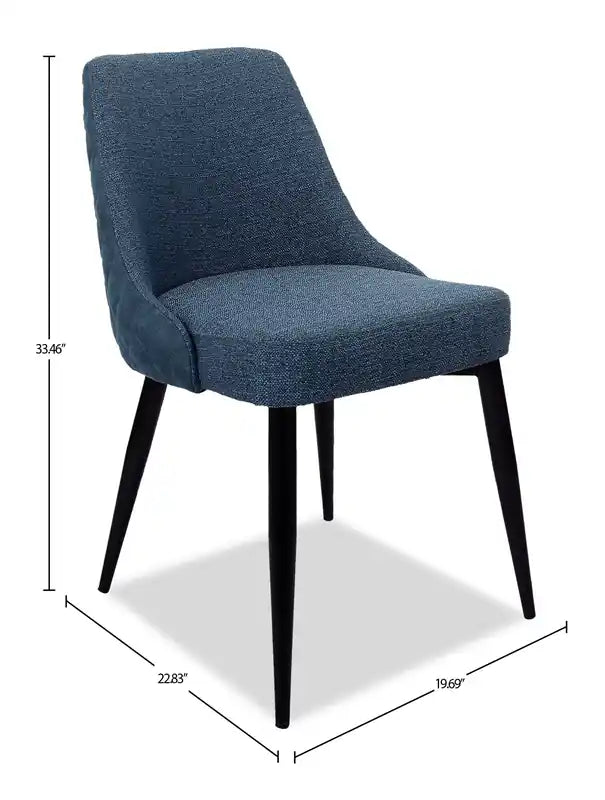 Chaise de salle à manger en tissu aspect lin