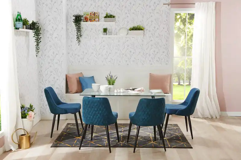 Chaise de salle à manger en tissu aspect lin