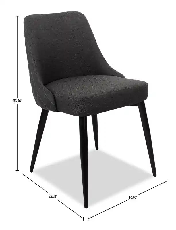 Chaise de salle à manger en tissu aspect lin