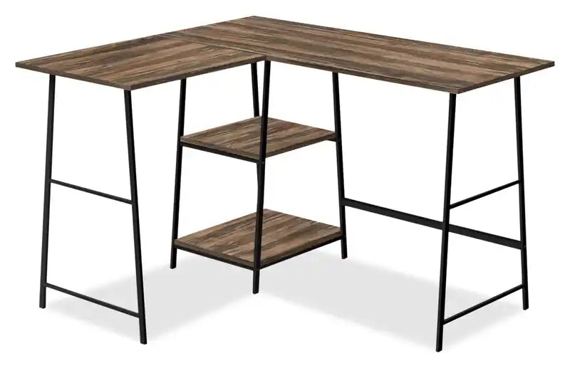 Evlin 42 L-Shaped Office Desk with Shelves