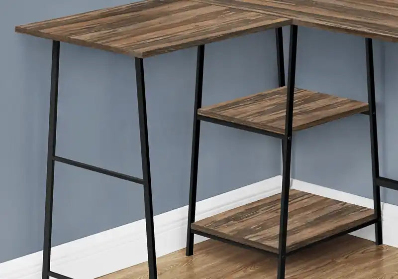 Bureau d'angle en L de 42 pouces avec étagères