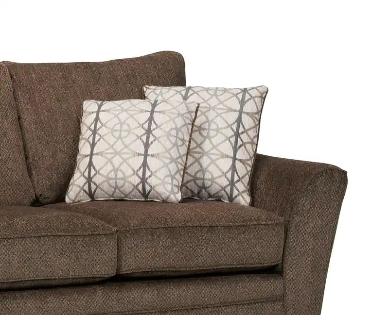 Canapé-lit condo grand format en tissu chenille anthracite avec accoudoirs évasés